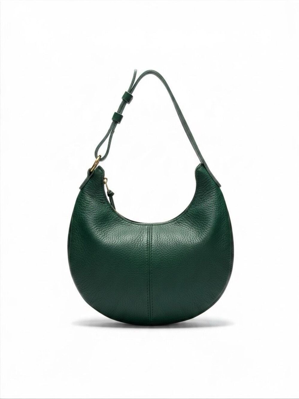 Portland Leather Nora Crescent Bag Size Small Bacalar Green Gold Hardware